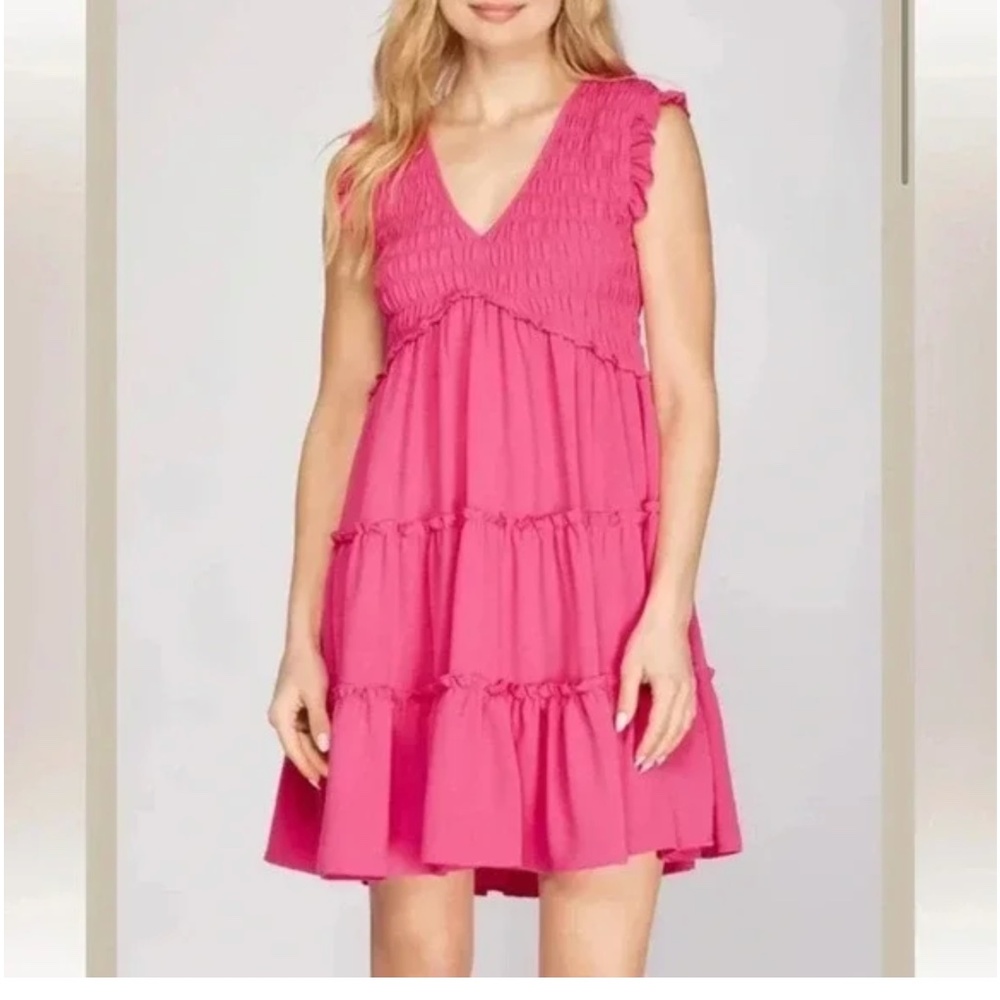 She + Sky Pink Mini Dress Party